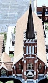 Aerial view of church